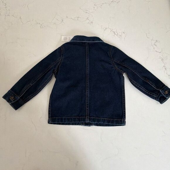 Janie and Jack Denim Chore Jacket in Dark Wash Size 18/24 Months - Picture 5 of 7